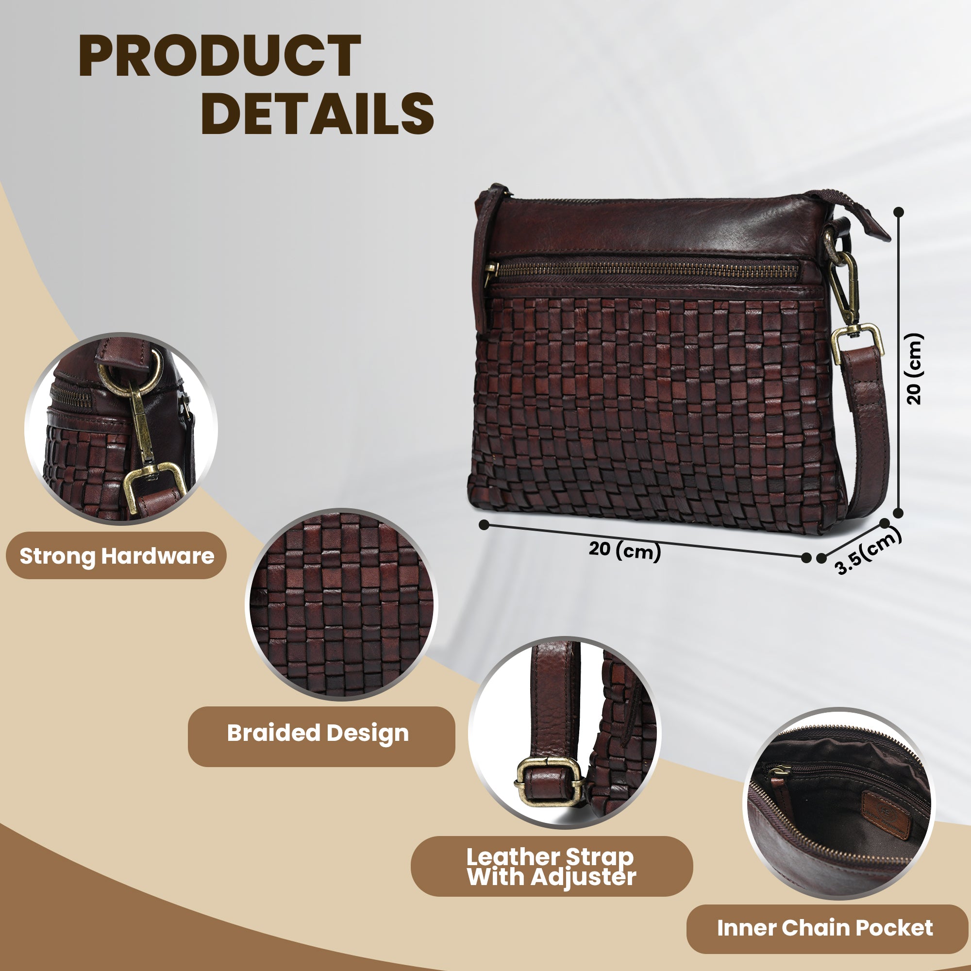 Woven Elegance Leather Handbag